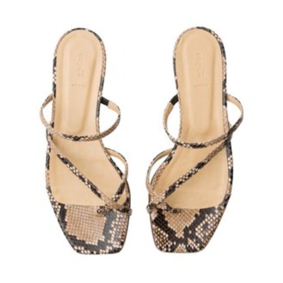 aeyde Snake Print Leather Heeled Sandals 36 - Picture 8 of 8